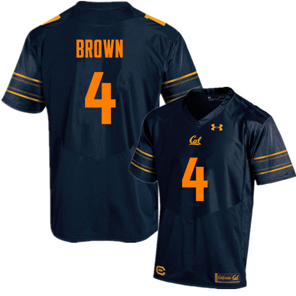 Men #4 Derron Brown Cal Bears (California Golden Bears College) Football Jerseys Sale-Navy